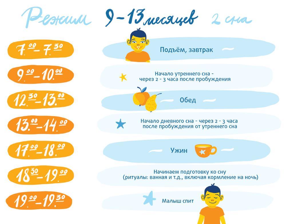 Режим дня для 10-месячного младенца