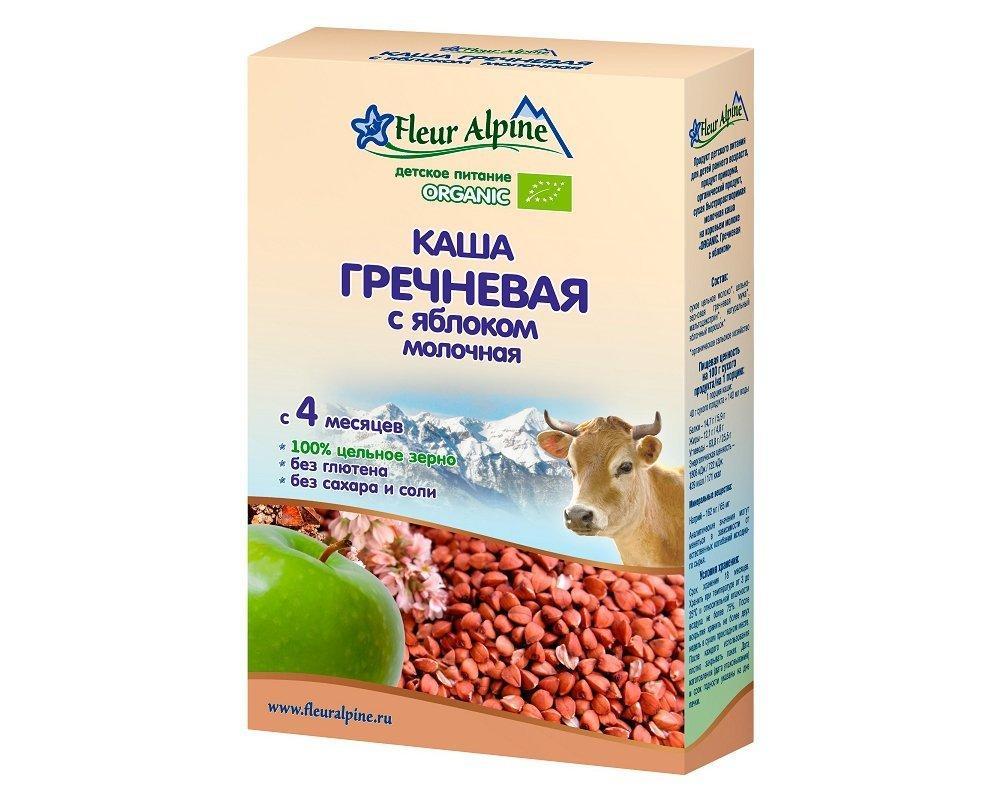 Крупа безглютеновая молочная Fleur Alpine Organic гречка с фруктом