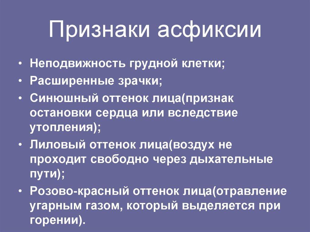 Симптомы удушения в случае аспирации