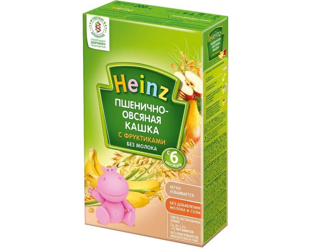 Каша безмолочная Heinz пшенично-овсяная с фруктиками